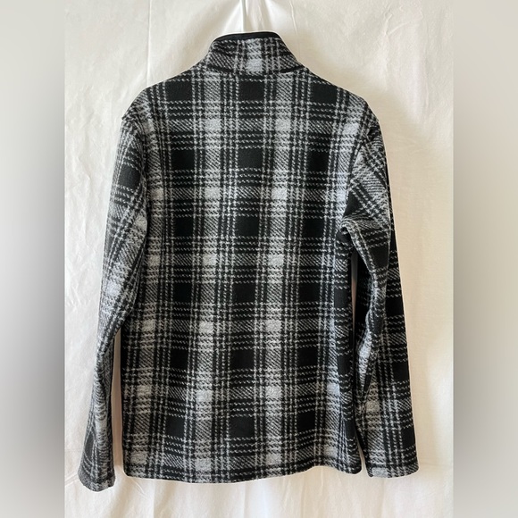 Black & White Plaid John Wayne Stock & Supply Quarter Zip Pullover. Size M.Plaid - Picture 3 of 12